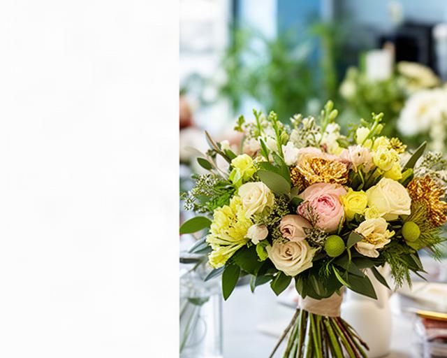 Ramo de flores frescas de temporada preparado para entregar en una floristería luminosa de Pinto
